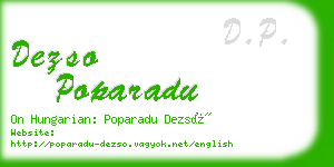 dezso poparadu business card